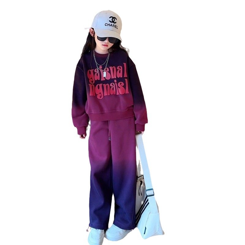 2024 nuevos pantalones anchos para niñas, primavera y otoño, nueva ropa de otoño e invierno de estilo occidental, pantalones anchos, pantalones largos para niños de mediana edad en otoño