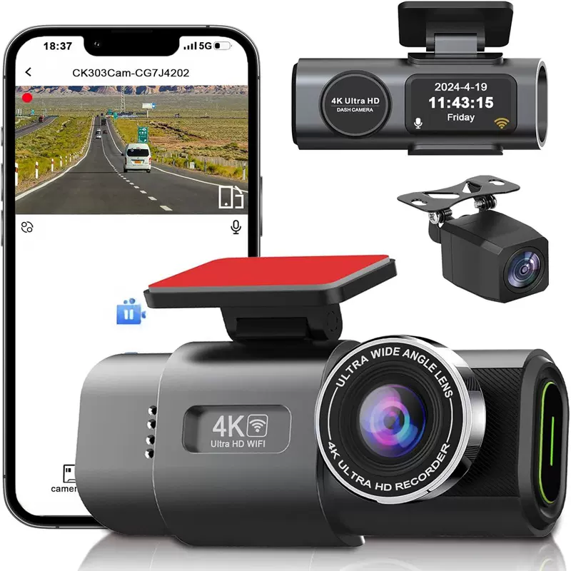 亚马逊跨境电商爆款私模产品OK-309前后双路4K高清行车记录仪