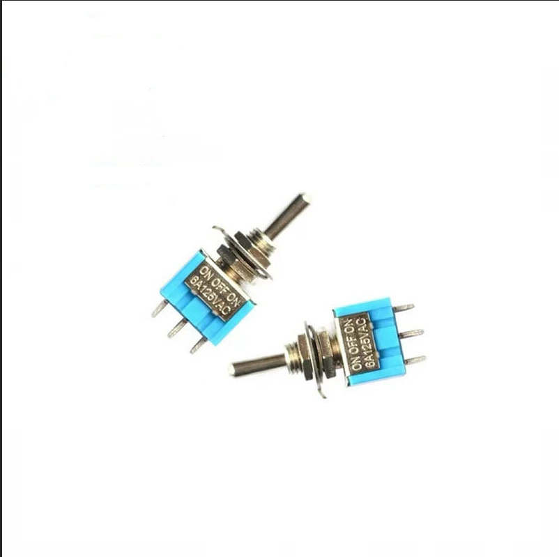 Маленький тумблер MTS-103 3-контактный 3-позиционный однополюсный трехходовой тумблер без гайки