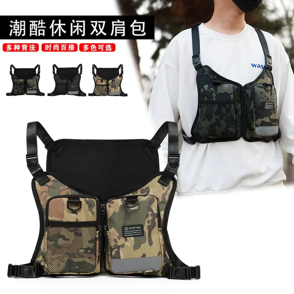 2026 New Outdoor Sports Running Chest Bag Oxford Cloth Cycling Vest Backpack Street Fashion Small Bag