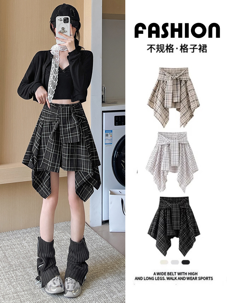 Plaid summer demi-season skirt