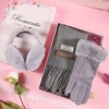 Gray scarf+glove+earmuffs+long box