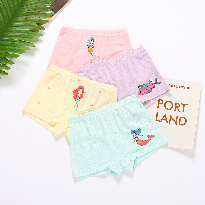 Girls' Modal Mesh Briefs Children's Straight Leg Pants Baby Class A Breathable Four-Corner Pants For Girls And Boys