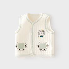 婴儿保暖马甲秋冬季宝宝夹棉背心儿童坎肩马夹新生儿纯棉护肚上衣
