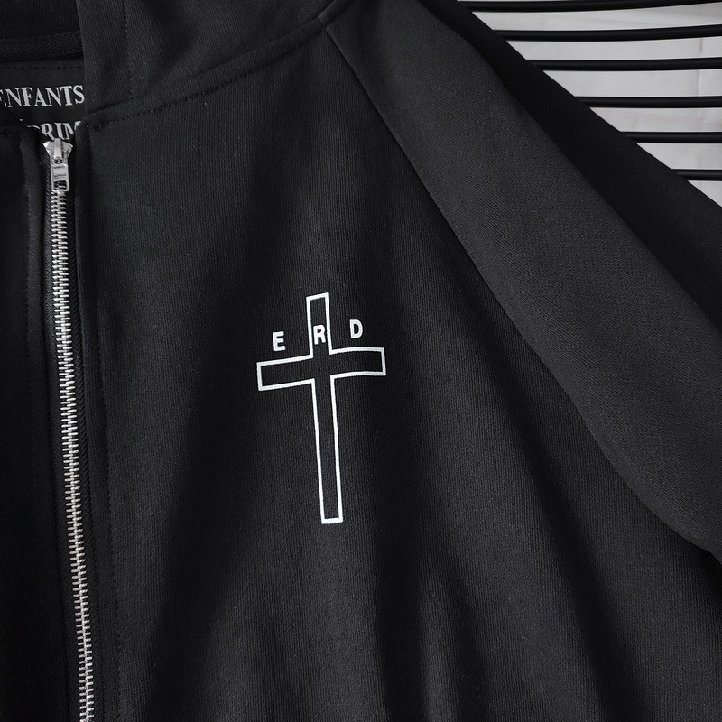 ERD melancolía rica Segunda Generación Cruz carta VTG cremallera suéter con capucha calle cardigan pareja exterior Jersey moda