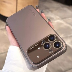 iPhone15対応 大型ウィンドウAGマット加工スマホケース Apple 14promax対応 レンズフィルム付き 全面保護ケース 16保護カバー