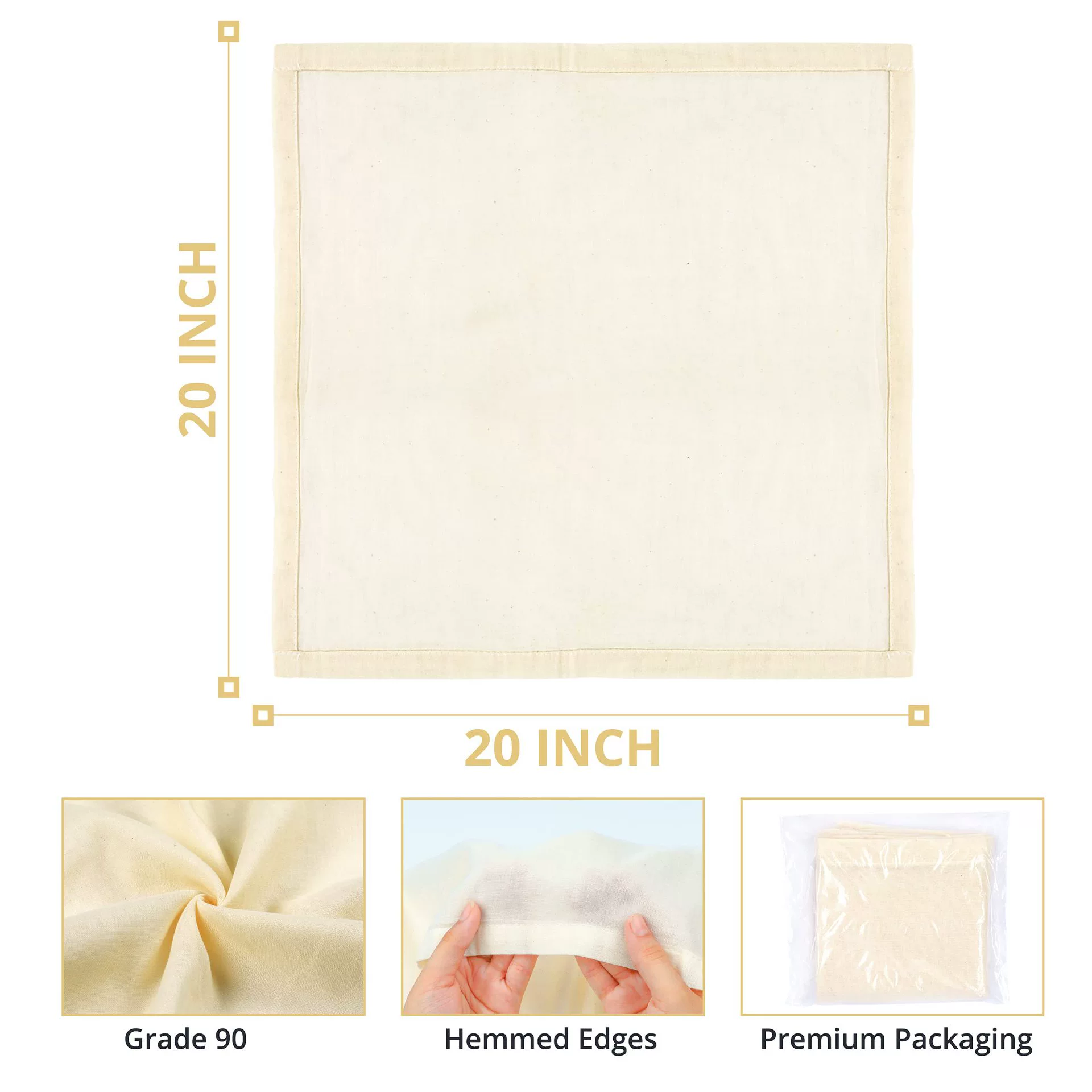 Амазонка трансграничная cheesecloth сырная ткань не обесцвечена квадратная фильтровальная марля 20*20 дюймов