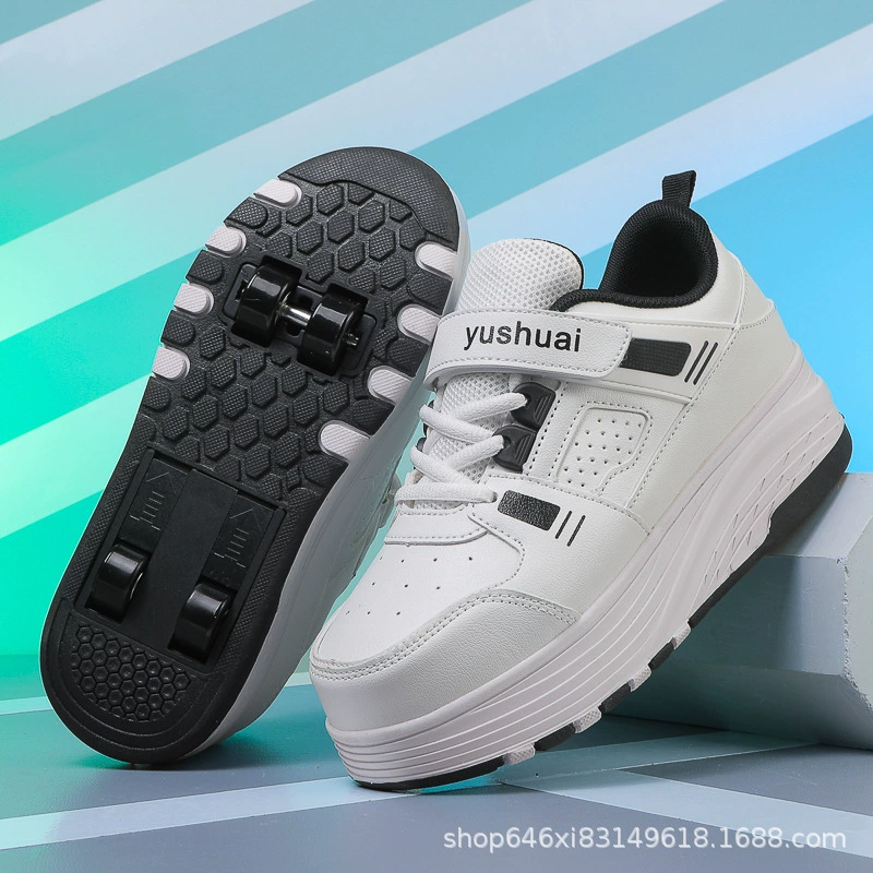 Новые детские кроссовки для мальчиков девочки взрослые усадки скрытые четырехколесные летающие коньки для студенческих роликовых коньков