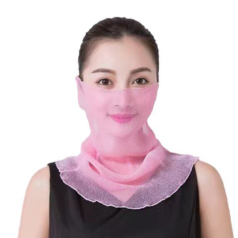 Cuello de orejas de alambre de oro para mujeres primavera y verano universal protector solar cuello de cuello multifuncional velo de cuello de cubierta de cabeza de seda pequeña bufalla