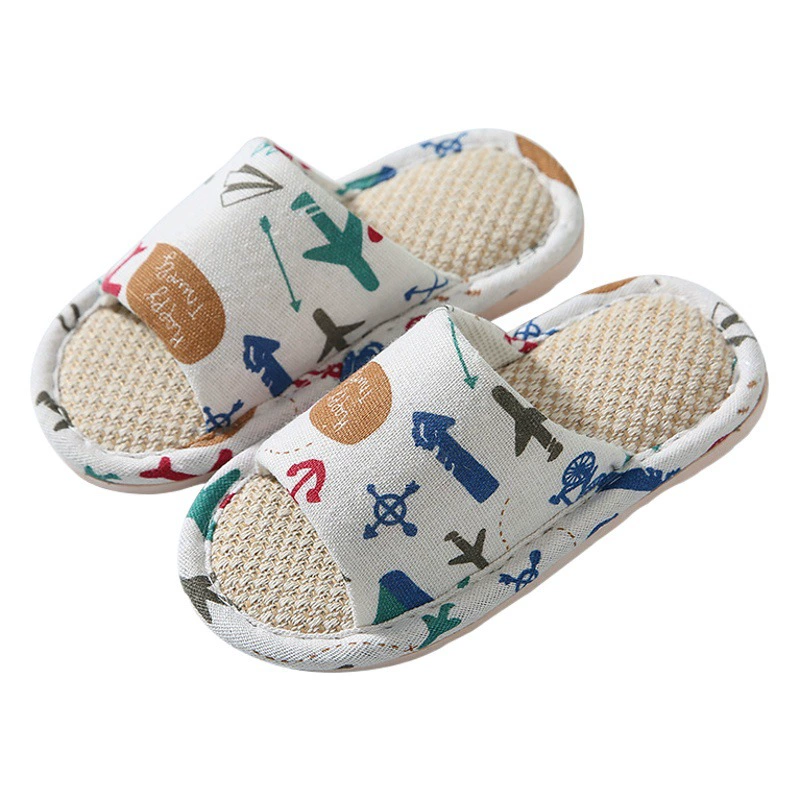 Льняные тапочки мужские и женские весенние и летние мягкие подошвы в помещении нескользящие и износостойкие для дома