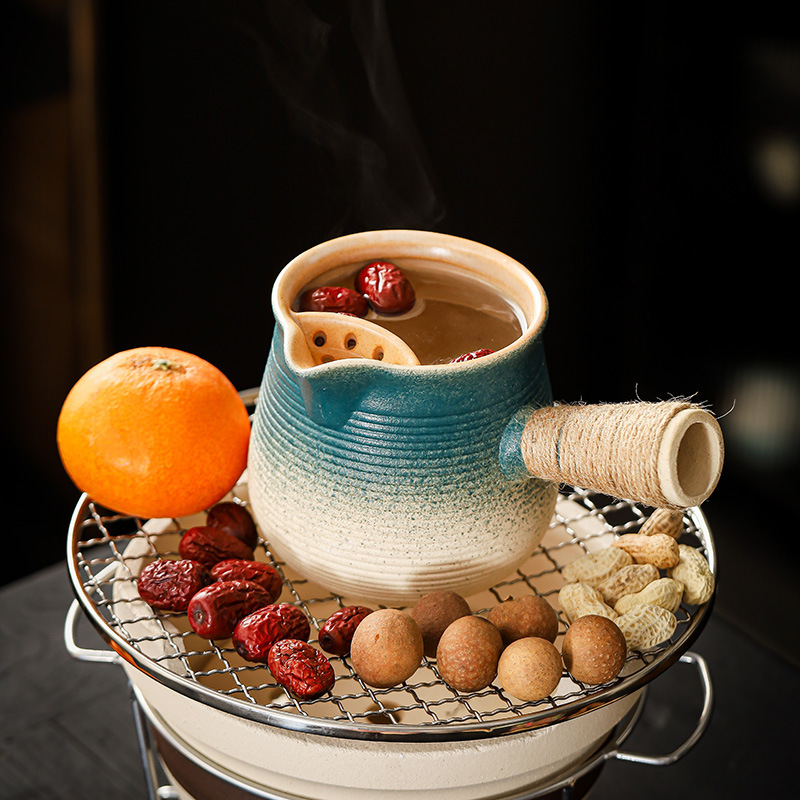 Pote del té, pote del té, pote del té, fabricante de té, pote del té de la leche, taza de té, fuego abierto del traje, tetera seca