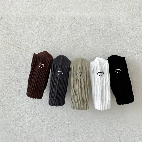 Socks for Women, Followed by Embroidered Smiling Face Crew Socks for Men, Boneless Socks, Bunchy Socks, Basketball Long Socks