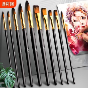 Oil Paint Brush, Watercolor, Gouache, Acrylic Paint, Fan-Shaped Brush, Special Hook Line Brush for Art Students, Full Set of Tools
