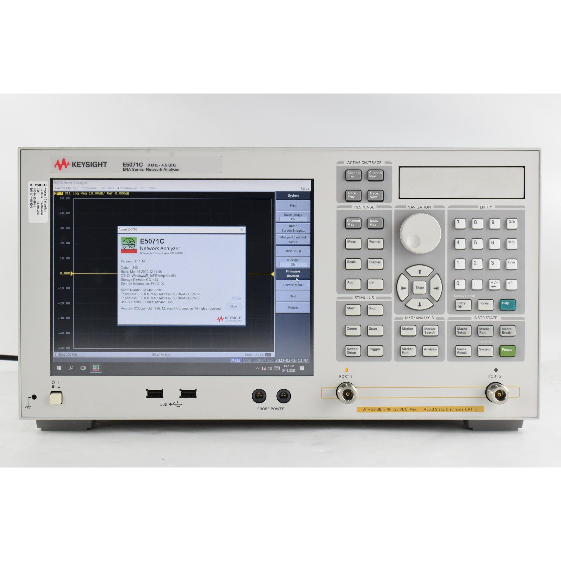 Keysight 是德科技 E5071C-240 4.5GHz ENA 矢量网络分析仪