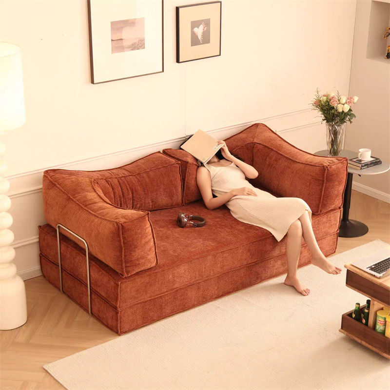 Apartment Sofa Bed Small Apartment Cream Style Sofa Bedroom Foldable Rental Room Living Room 2025 Fabric Small Sofa