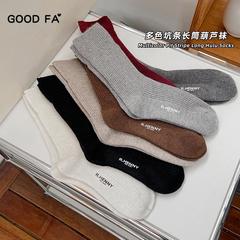GOOD FA 2023年襪子女秋冬羊毛多色包腿保暖粗線坑條長筒葫蘆女襪