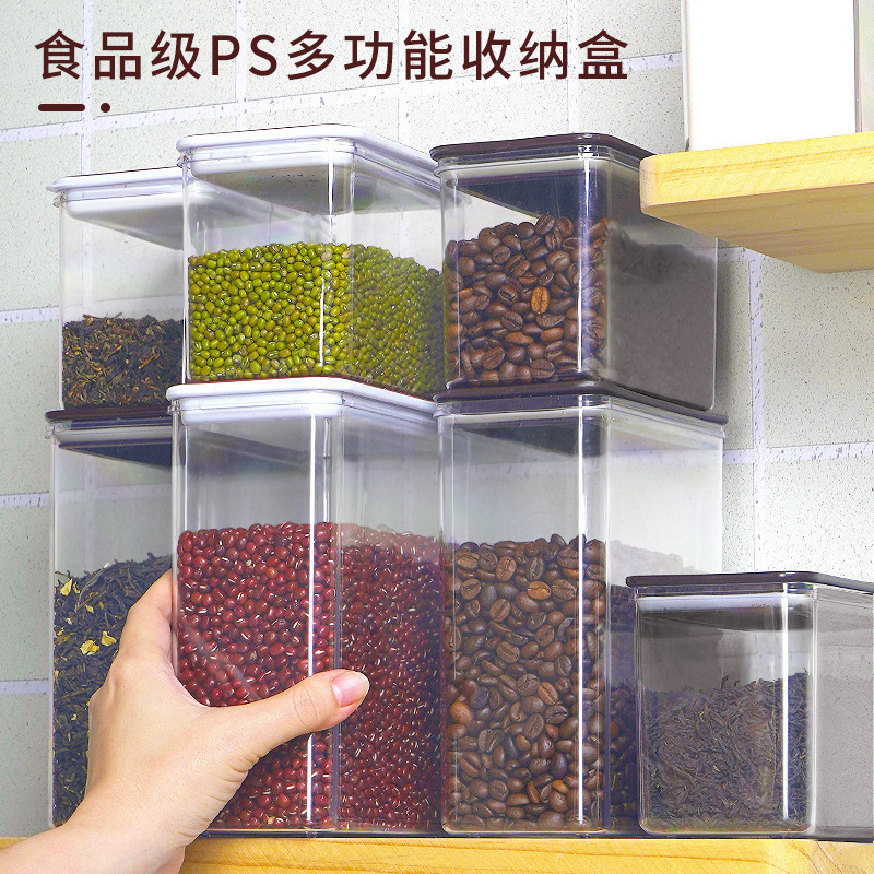角型密封瓶プラスチックフルーツパウダーボックス業務用ミルクティーショップ専用保存瓶透明コーヒー豆樽保存サイズ|undefined