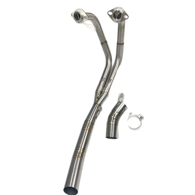 Suitable for Kawasaki Z400 motorcycle exhaust pipe modification, stainless steel front section, specifically designed for the vehicle, connects to a 51MM tail section (Exhaust pipe) - a