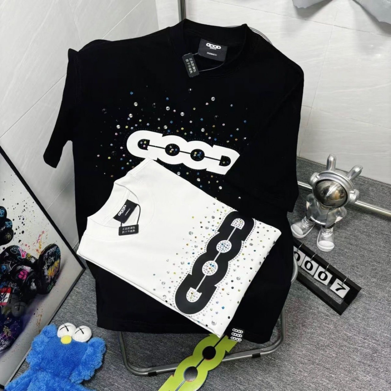 [320g Heavy Weight Colorful Candy Accessible Luxury Fashion Men's and Women's Printed Short-Sleeved Couple's Versatile T-Shirt