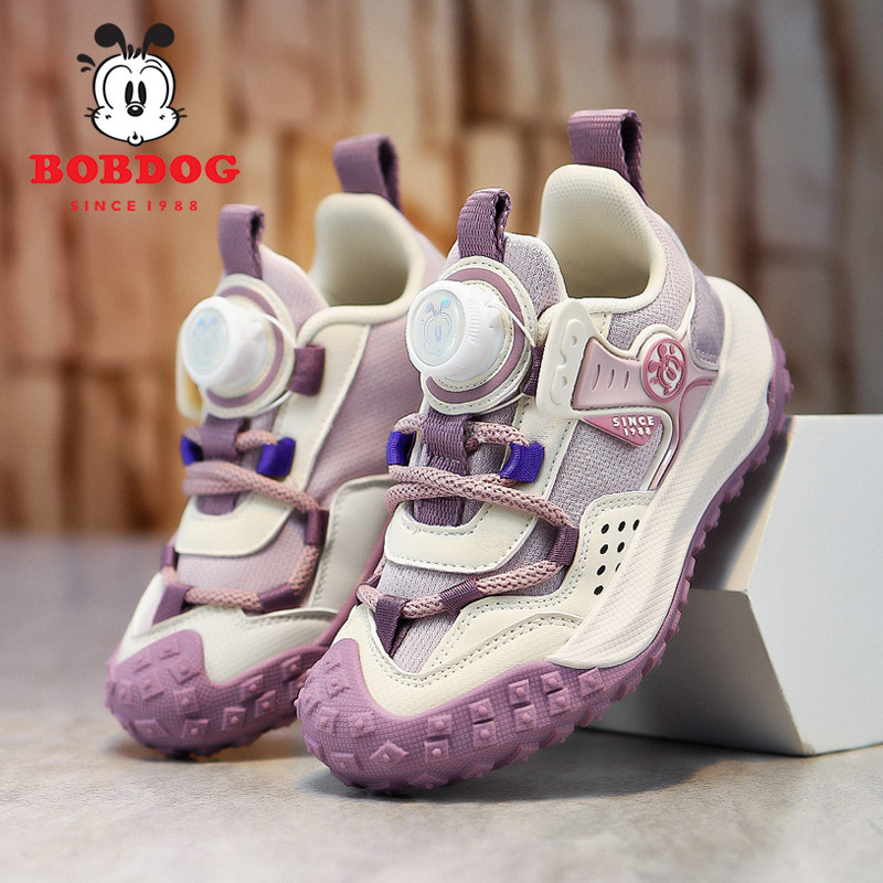 Zapatos infantiles en pantallas de primavera transpirables botones de montaña zapatos infantiles para niños y niñas al aire libre girar 2024