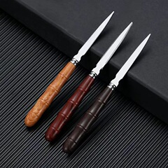 Wholesale Wood Handle Stainless Steel Pu-erh Tea Needle Tea Cake Slicer Tea Tool Tea Set Accessory Gift Logo Printable