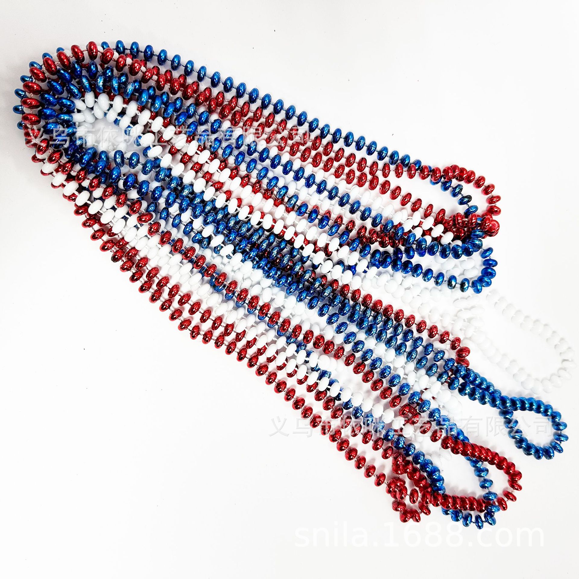 Collar del Día de la Independencia Collar del Día Nacional de los Estados Unidos Decoración del festival Cadena de cuentas Fiesta Fiesta Colgante de plástico Collar transfronterizo