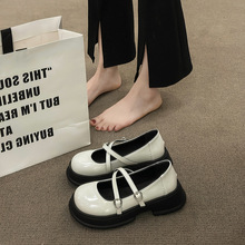 玛丽珍女鞋2024新款夏季凉鞋法式厚底高跟单鞋春配裙子黑色小皮鞋