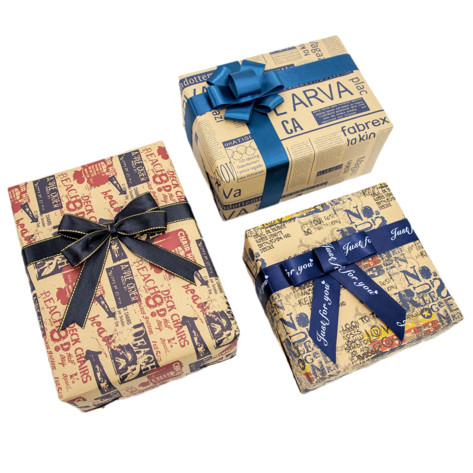 Papel Kraft periódico patrón retro europeo regalo papel de embalaje papel hecho a mano papel de embalaje cubierta de libro de papel