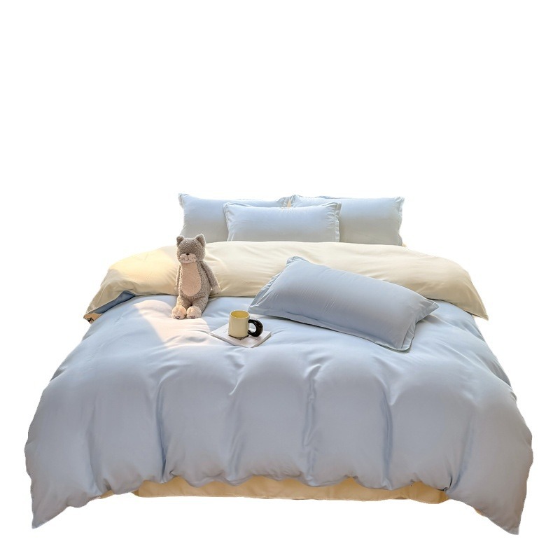 Washed Brushed Bedding Set For Student Dormitory Cotton Single_voghion.com