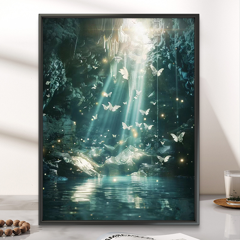 Pintura al óleo digital de estilo antiguo estilo arquitectónico de la dinastía Tang, relleno a mano, relleno de agujero, lámpara acrílica, sala de estar nueva