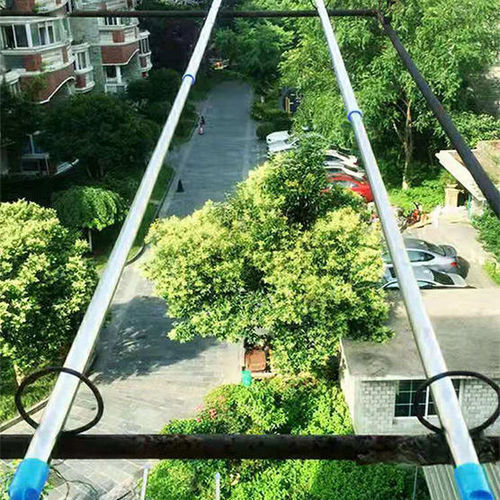 B4DR wholesale brand three telescopic stainless steel composite clothes drying pole three sections 1.3-3.5 meters balcony single pole clothes drying pole