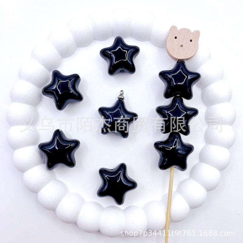 ファット五芒星ペンダント手作り diy 小さな装身具クリーム接着剤アクセサリー樹脂アクセサリーペンダントキーホルダー素材|undefined