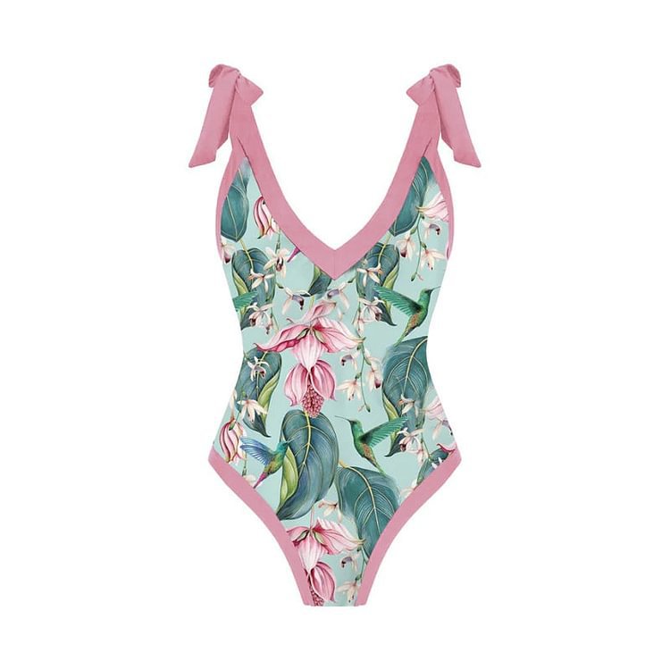 Women's Business Flower 2 Pieces One Piece Swimwear display picture 4