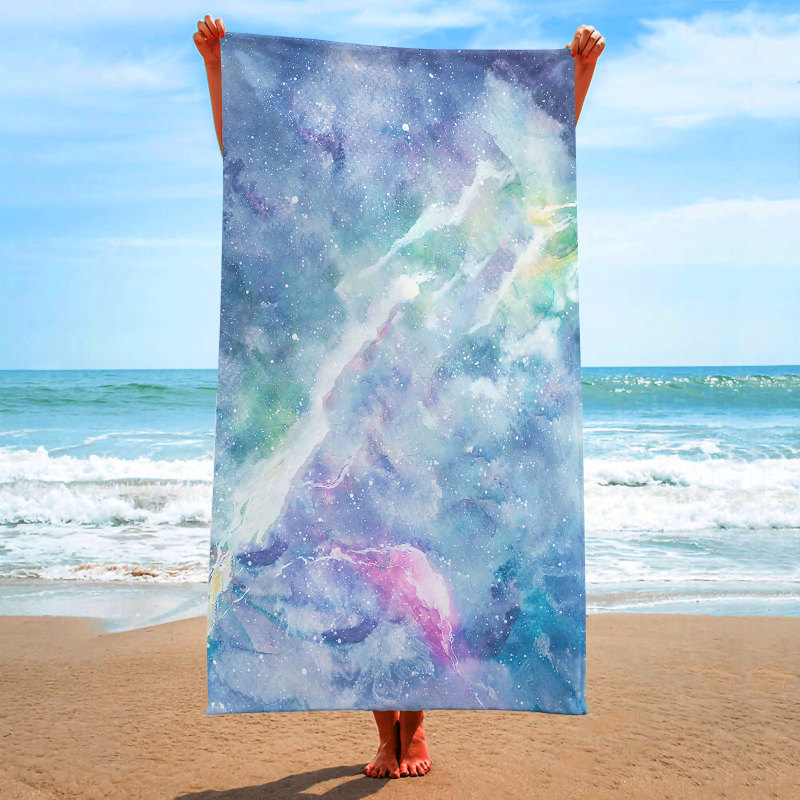 Color tie-dyed velvet bath towel beach towel mat large bath towel beach towel printed microfiber towel a minimum order
