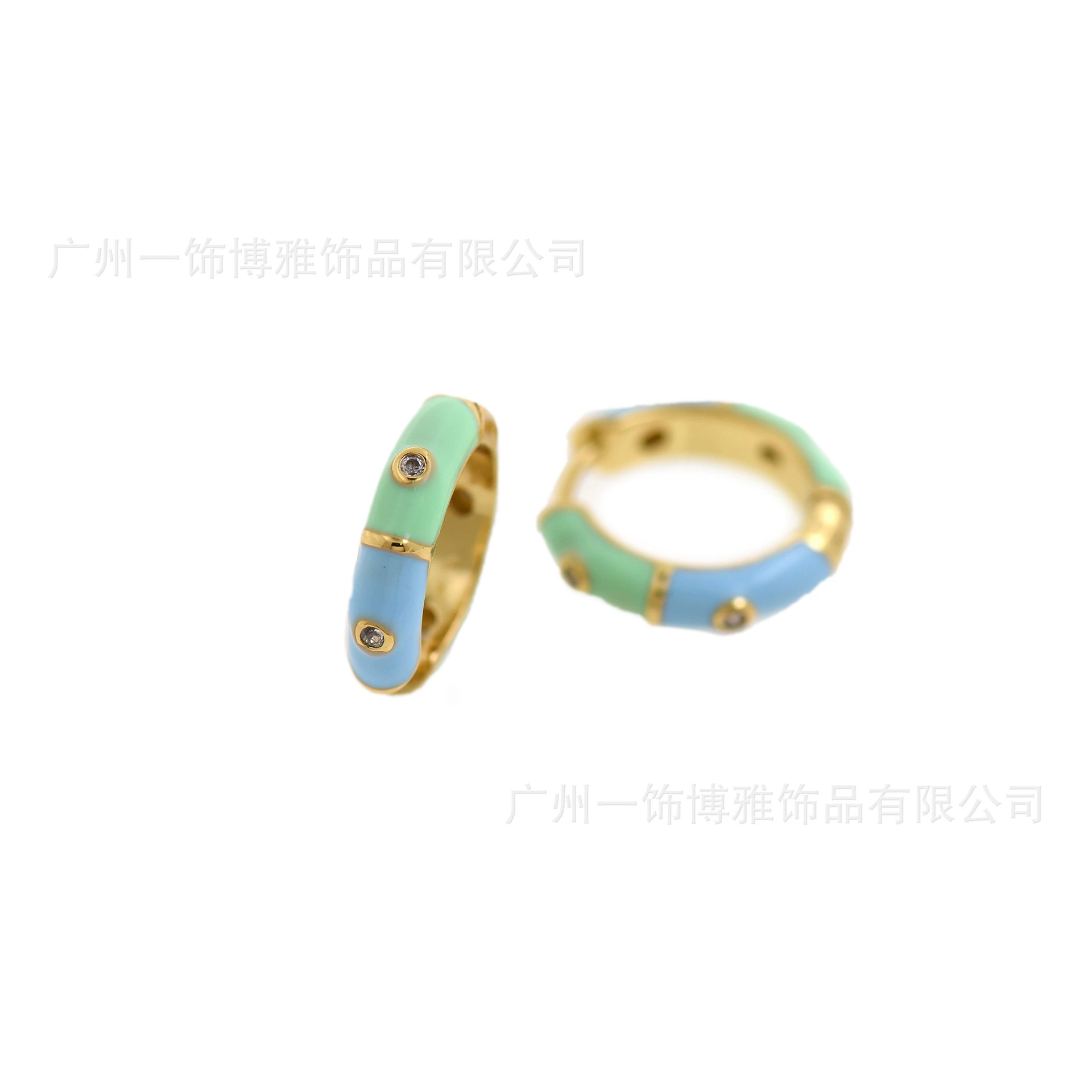 (Cross-border trading), creative universal enamel, copper earrings with zircon