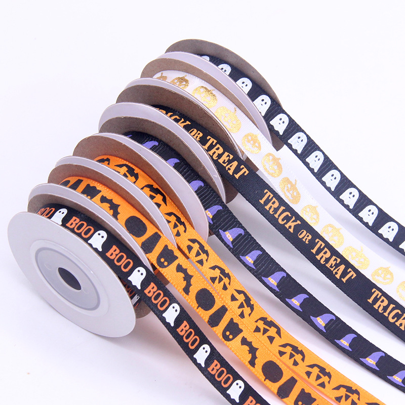 1.0cm 2.5cm decoración de Halloween cinta calabaza de Halloween cinta / araña / fantasma / cinta murciélago