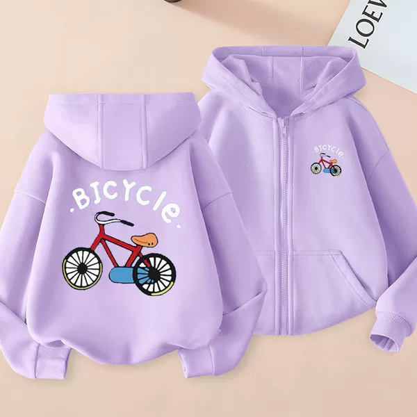 Purple thin sweatshirt with zipper