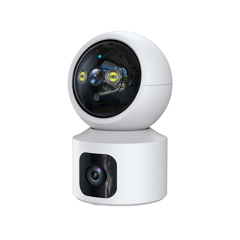 Lente Dual cámara de vigilancia inalámbrica WIFI casa panorámica hd cámara pistola bola vinculación binocular monitoreo