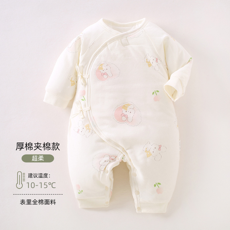 赤ちゃんの蝶々衣120gの厚い綿の新生児は赤ちゃんの綿の連体の服のa類の新生児の連体の服に登ります。|undefined