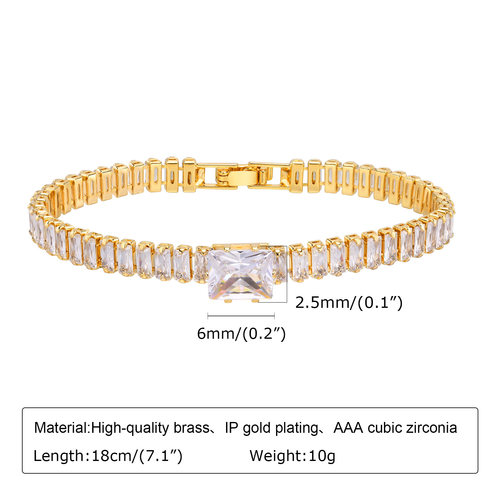 Le Cuivre Plaqué Or Style Vintage Placage Incruster Forme De Cœur Papillon Rectangle Zircon Bracelets display picture 3