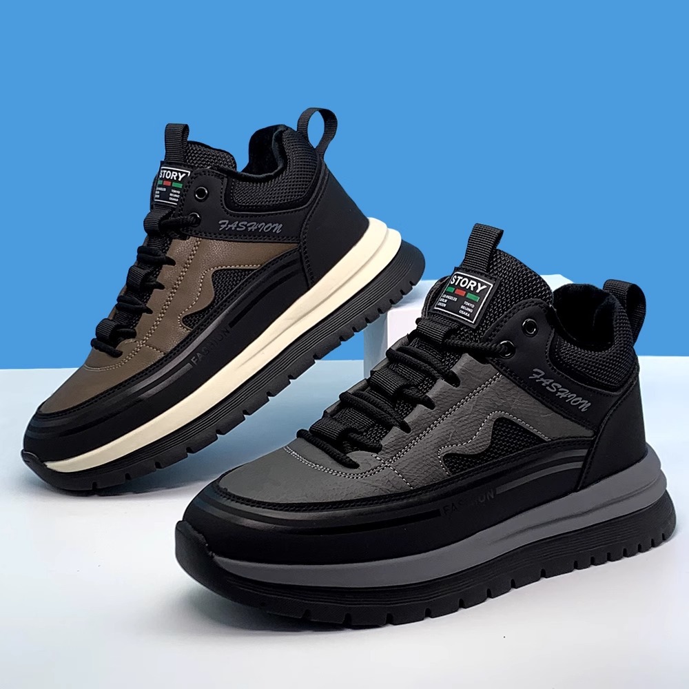 男士休闲鞋加厚保暖男鞋舒适百搭潮流男运动鞋增高跑步鞋厂家批发