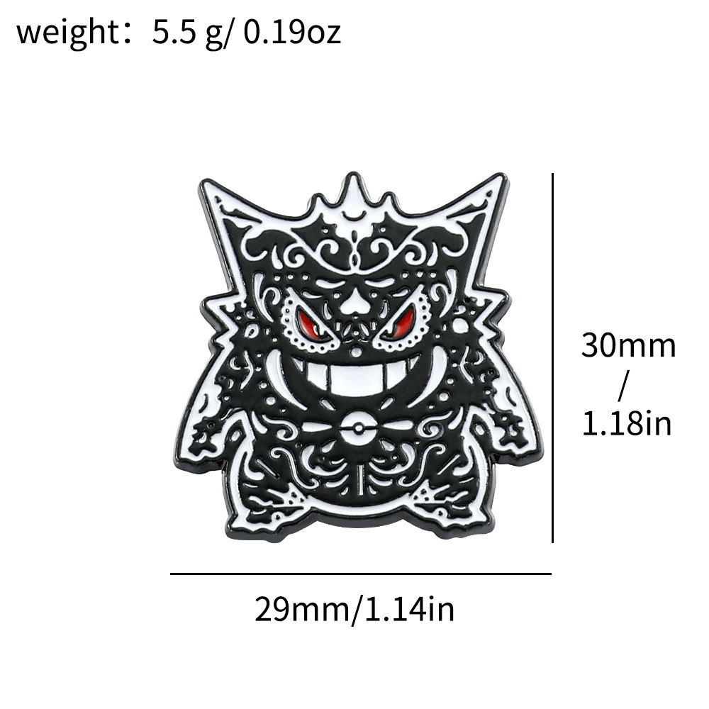 Японская мультфильмовая анимационная брошь粉 Pokémon Pokémon Geng Gui Pikachu Elf Backbone Badge