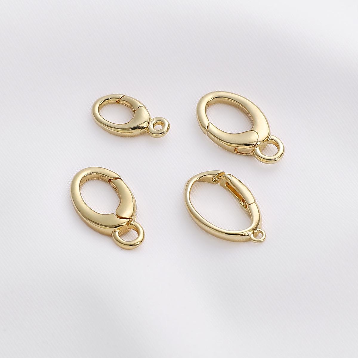 Copper Material 1 Piece 7 * 14mm Copper 14K Gold Plated Solid Color Polished Lobster Clasp Jewelry Accessories