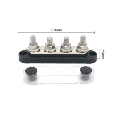 Busbar Terminal for Organizing — Power supply, ignition system accessories - black-one-4-way-busbar-code-shlp-m8-4
