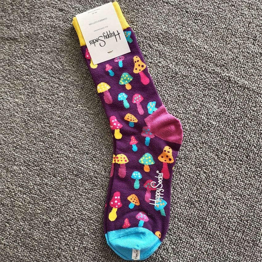 2025d 2025d New Swedish Trendy Brand Ins Happy Striped Polka Dot Mid-Calf Colorful Internet Celebrity Cotton Socks_voghion.com