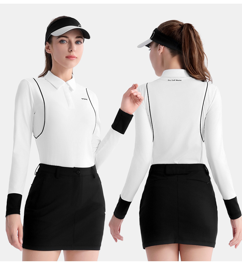 Áo thun dài tay golf nữ PGM vải thể thao co giãn cao — YF717 [vải thể thao/độ đàn hồi cao] áo dài tay màu đen, YF717 [vải thể thao/độ đàn hồi cao] áo dài tay màu trắng, YF717 [vải thể thao/độ đàn hồi cao] áo dài tay màu tím nhạt chi tiết 11