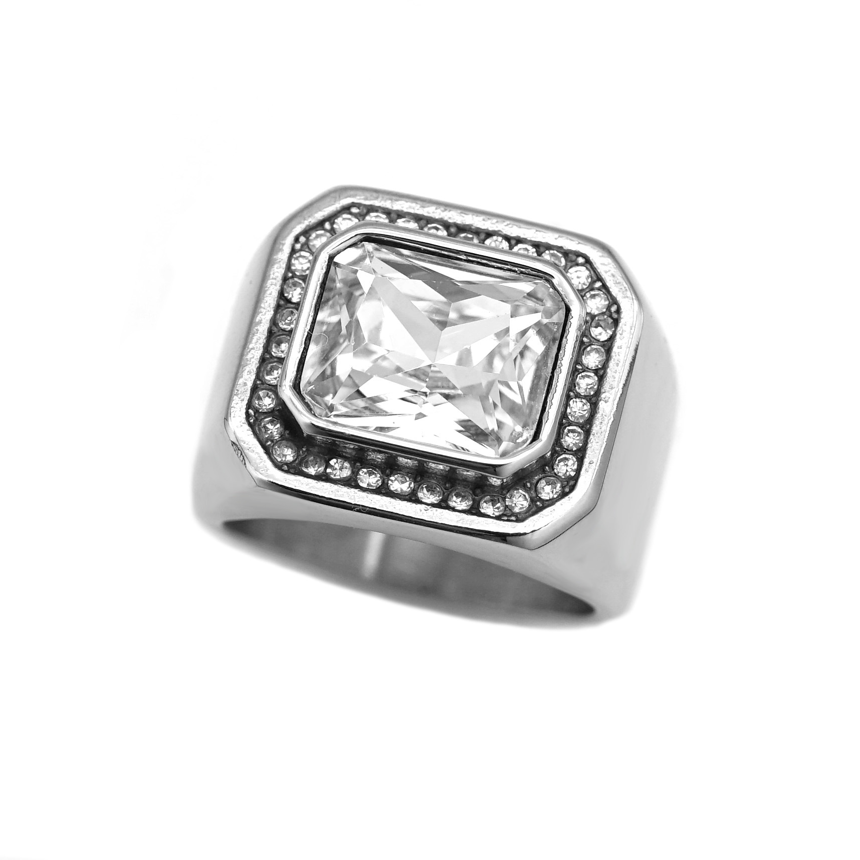 21g Weight Hip-Hop 316 Stainless Steel Solid Color Men Signet Rings