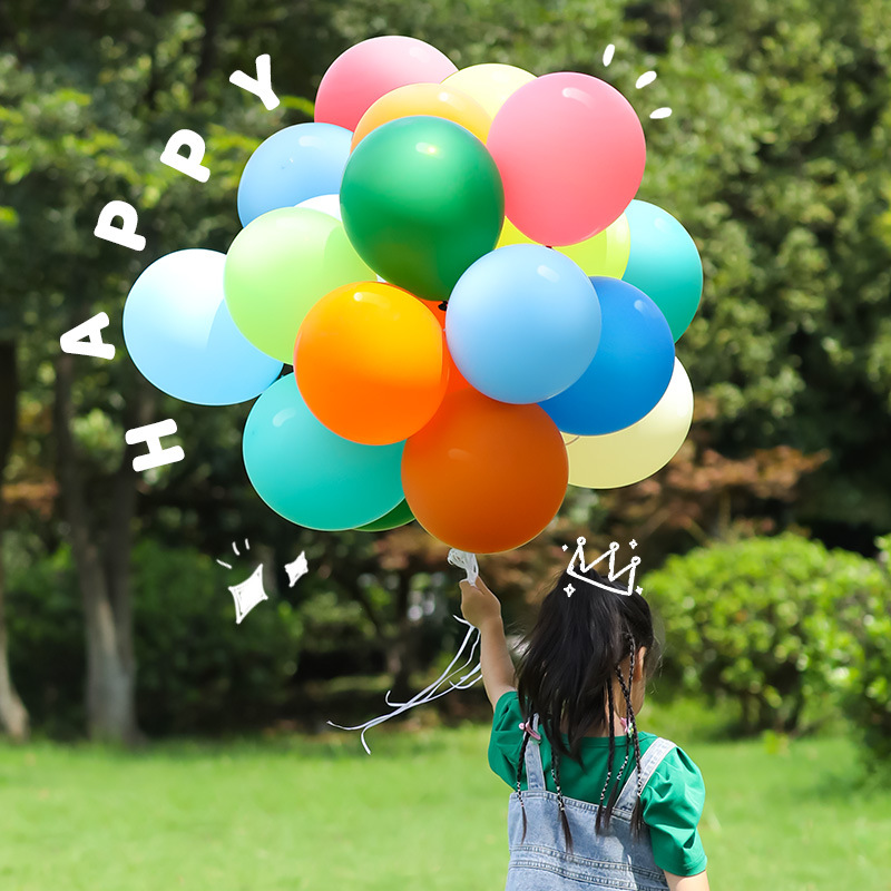 Macaron Balloons Children Non-toxic Birthday Balloons Wholesale Decoration Scene Layout Wedding Multiple Color Series Thickened