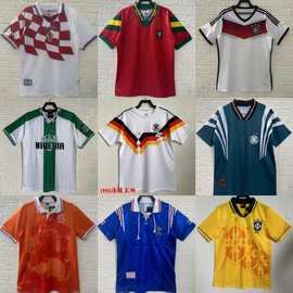 复古荷兰阿根廷巴西法国葡萄牙经典怀旧短袖球衣成人足球服球迷版
