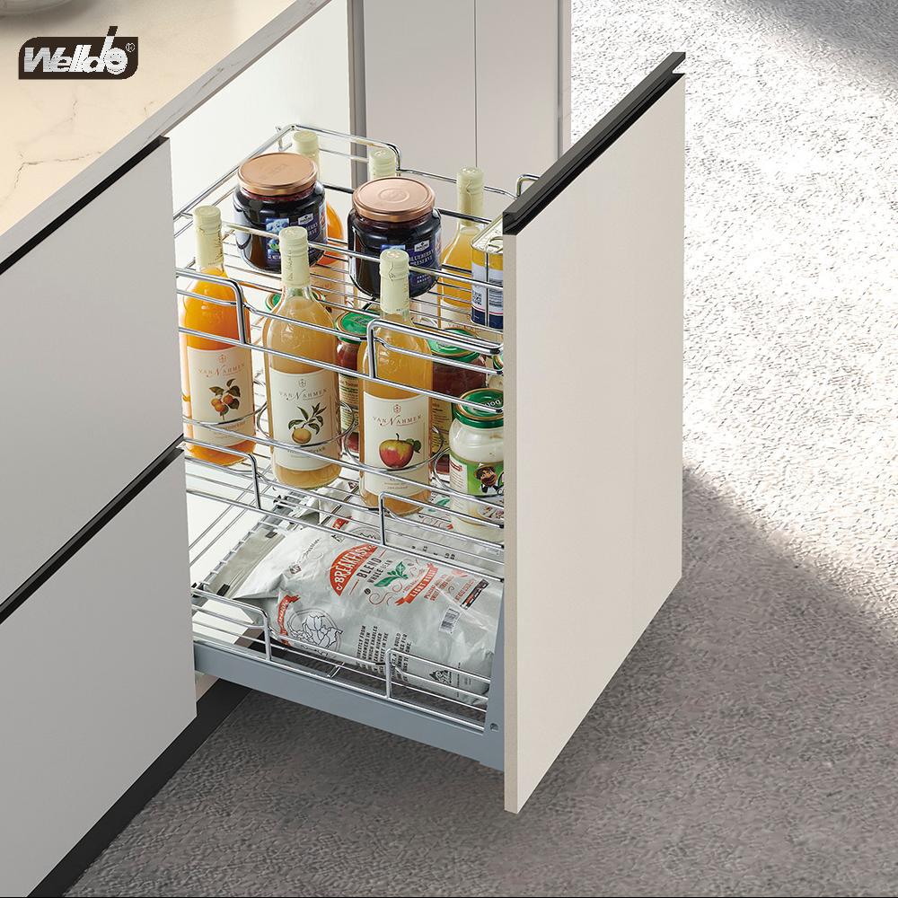 Welldo纬东 厨房地柜3层抽屉式拉篮橱柜抽屉式3层收纳拉篮